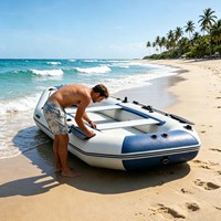 Bateau pneumatique en PVC durable pour la pêche et les sports nautiques, canoë à rames avec accessoires gratuits, bateau pneumatique à vendre