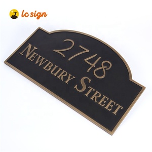 Placa con relieve para números de casa, señal de dirección para puerta, de Metal y latón - Product Image 4