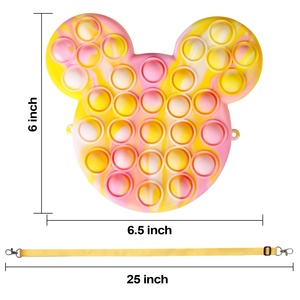 Cute Children Crossbody Shoulder Hand Bag Silicone <strong>Mickey</strong> <strong>Mouse</strong> Fidget Push It Bag <strong>Purse</strong> - Product Image 4