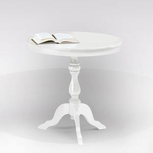 Tavolino da Caffè in Legno Bianco Opaco, Diametro 60 e Altezza 75 - Product Image 1