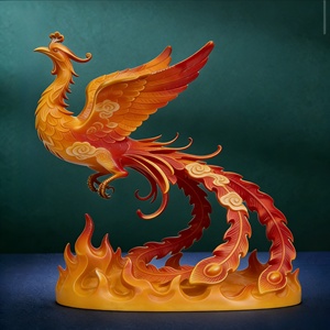 Ornamento Fenice, Simbolo di Rigenerazione e Speranza, Adatto per Regali o Decorazioni, Artigianato in Bronzo Personalizzato da Bozhi Art - Product Image 5