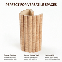 Panneau Tambour Flexible, Panneau Mural en Bois à Lattes Pliable, Styles Variés pour la Décoration Intérieure Commerciale et Résidentielle