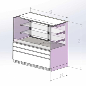 Vitrina refrigerada comercial de 1.5m con cortina de aire para conservación de alimentos, tipo Hot Pot, con exhibición refrigerada por aire. - Product Image 2