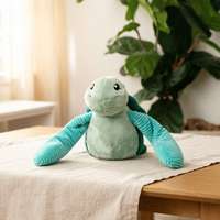 Peluche tortue personnalisable brodée et lestée, utilisable au micro-ondes, avec parfum chaud de lavande pour le soulagement du stress et des câlins apaisants
