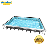 Piscine hors sol préfabriquée en acier, piscine commerciale extérieure pour adultes, cadre en acier inoxydable pour club de sport