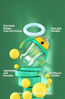 Biberon de voyage pour enfants 280 ml en Tritan PP sans BPA, avec paille escamotable et système de débit d'eau, idéal pour les tout-petits - Meilleures ventes