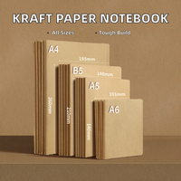 Carnet de composition personnalisé à couverture rigide en papier kraft A4/B5/A5/A6, ligné, 36 pages, journal, cahier d'écolier, cahier de mots pour enfants