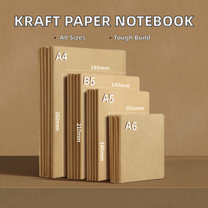 Custom Saddle Stitched Hardcover Kraft Paper A4/B5/A5/A6 Composition <strong>Notebook</strong> Lined 38 Sheet Journal School Student Kids - Product Image 2