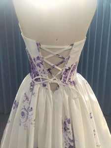 Vestido de Quinceañera Morado Estilo Princesa con Hombros Descubiertos y Apliques de Encaje 2023 Vestido Para 15 Años Largo hasta el Suelo con Cola de Barrido 9951 - Product Image 3