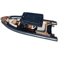 Bateau pneumatique chinois RIB de 7,6 m, yacht de croisière à coque rigide, bateau pneumatique Hypalon avec moteur hors-bord