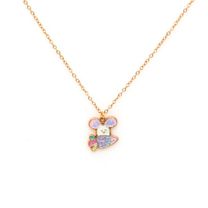 <span class=keywords><strong>Collier</strong></span> pendentif mignon <span class=keywords><strong>en</strong></span> acier inoxydable 316L avec motif carotte et lapin pour enfants, sans nickel - Product Image 1