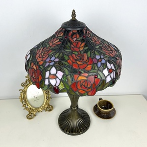 LongHuiJing 16 Inch Stained Glass Multicolored Eco-Friendly Flexible Dome Shade AC E26 Mediterranean Table Lamp - Product Image 5