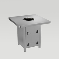 Table de barbecue coréenne en acier inoxydable OEM, pour la maison, les restaurants, propane, sans fumée, gaz butane, table pliante