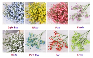 Baby Breath Flowers Home Party Decoración de pared Plástico artificial de alta calidad Gypsophila Rama de flores Precio barato Boda - Product Image 5