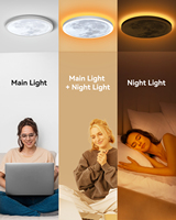 Moderna Lámpara de Techo LED Circular Blanca de Superficie, Ultra Delgada, para Dormitorio, Sala de Estar, Oficina en Casa, con Control Remoto