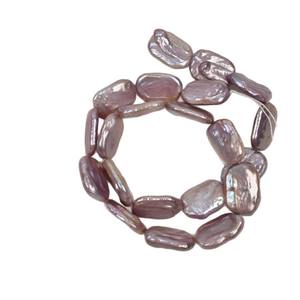 Collar de Cuentas Doradas con Perlas Barrocas de Agua Dulce Naturales Blancas y Rosas, Perlas Cuadradas Púrpuras, Accesorios para DIY - Product Image 5