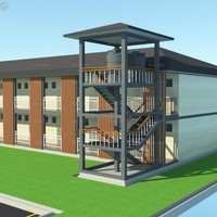 Contenedor de estructura de acero, Hotel prefabricado, construcción, moderno, Hotel prefabricado