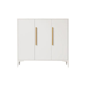 Porte d'entrée moderne multi-couches en acier blanc à 3 portes, gain de place, pour villa, salon, couloir, balcon, entrée de maison, durable - Product Image 5