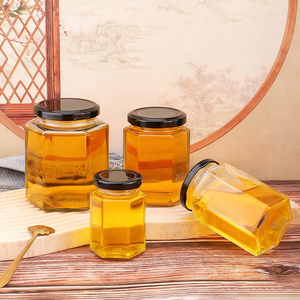 Nhà Máy Bán Buôn Lục Giác Lọ Thủy Tinh 45Ml 60Ml 85Ml 100Ml 180Ml 280Ml 380Ml 500Ml 730Ml Glass Mật Ong <span class=keywords><strong>Jar</strong></span> Với Nắp - Product Image 4