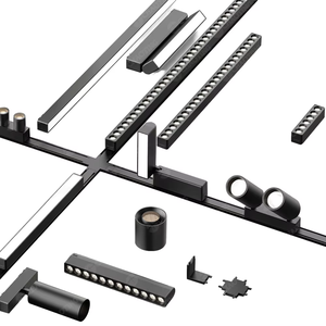 Sistema de Iluminación LED Lineal Moderno de Aluminio, 3500K Blanco Cálido, Regulable, de Superficie, para Tiendas Minoristas, Diseño Minimalista - Product Image 1