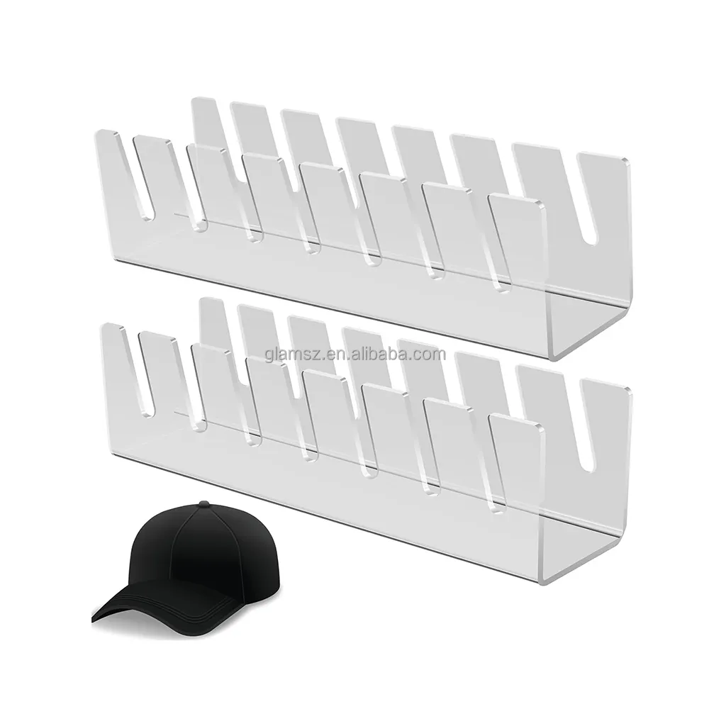 Transparent Closet Dresser Entrance No Install 7 Baseball Caps Holder Acrylic Hat Display Stand