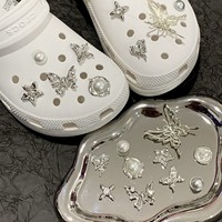 Breloques de chaussures en strass PVC, motifs libellule, rose, insecte, hibou, pour la décoration de pantoufles, cadeaux de Noël pour la décoration de chaussures