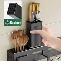 Grossiste Support Mural Organiseur de Couteaux de Cuisine Étagère pour Ustensiles de Cuisson Range-Baguettes et Cuillères Rangement de Cuisine