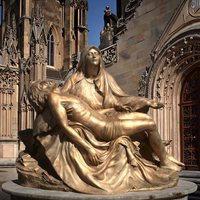 Offre Spéciale église célèbre grandeur nature Bronze Christ Sculpture Bronze Marie tenant Jésus Pieta Statue