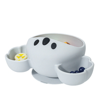 Bol d'alimentation pour bébé en silicone en forme de koala mignon avec compartiments et couverts assortis, outils de cuisine pour le sevrage des tout-petits, vente en gros OEM