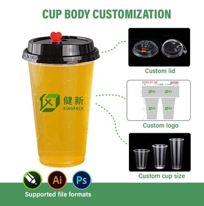 Großhandel PP 90/95mm Kaliber Einweg-Plastikbecher 16/24/12 oz UV/Siebdruck für Milchtee & Smoothie - Product Image 5