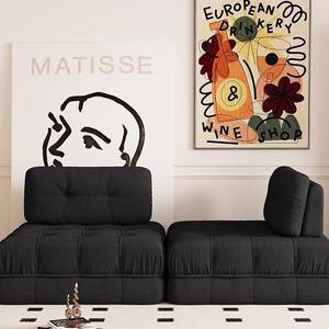 Sofá Modular Cuadrado sin Brazos, Relleno de Espuma Negra, Versátil para Sala de Estar o Dormitorio - Product Image 4