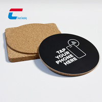 Posavasos NFC de Corcho y Madera Personalizados, Redondos y Cuadrados, NTAG213 215 216, para Menú Digital