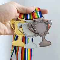 Trophées, médailles et plaques plaqués or, argent et bronze, créatifs, pour enfants, étudiants, compétitions sportives, personnel, et médailles de défi en métal