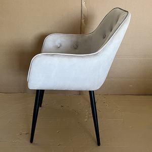 Fauteuil rembourré en velours avec bouton, éponge, revêtement poudre, pieds en métal, meubles de salon - Product Image 4