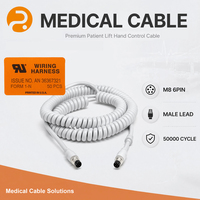 Câble spiralé élastique M12 8 broches ROMTRONIC blanc, faisceau de câblage pour connecteur aéronautique, pour instrument de détection médicale et robot
