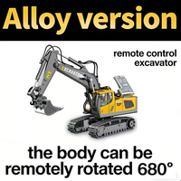Excavadora RC a Escala 1:20, 11 Canales, 2.4G, Control Remoto de Aleación, Camión de Construcción con Rotación de 680 Grados, Luz y Sonido