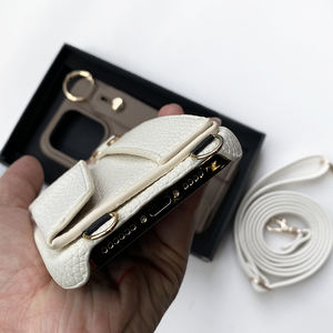 Mayorista PU Pebble Funda de teléfono de cuero Correa cruzada Monedero Ranura para tarjeta para Iphone 11 12 13 14 15 para Oppo <span class=keywords><strong>Xiaomi</strong></span> Pro Max - Product Image 4