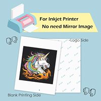 Papel de Transferencia Térmica por Calor para Impresión por Inyección de Tinta A-SUB para Ropa, 20 Hojas de 8.5x11 Pulgadas, Camisetas y Bolsas Personalizadas, Hecho en China, Sin Logotipo