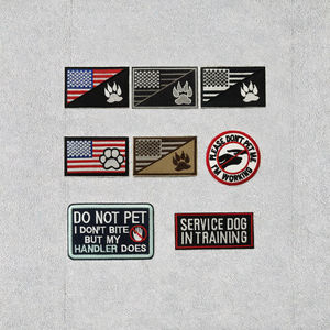 8 Parches Tácticos para Perros, de Fieltro con Bordado 3D, para Chalecos de Perros de Trabajo, Set de Insignias para Perros de Servicio, con Huella de Pata y Bandera Americana, Termoadhesivos para Gorras - Product Image 3