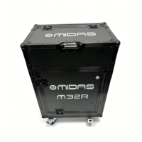 Boîte de transport hydraulique tout noir à rétraction facile OEM pour console de mixage DJ Midas M32R avec support pour ordinateur portable et 4 roues