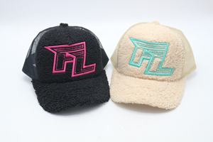 Chapeau de camionneur en fourrure à 5 panneaux, logo de broderie personnalisé, laine d'agneau, <span class=keywords><strong>hiver</strong></span> - Product Image 4