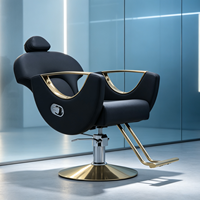 Fauteuil de Barbier Professionnel Ergonomique Confortable avec Base Ronde Dorée – Vente en Gros Usine