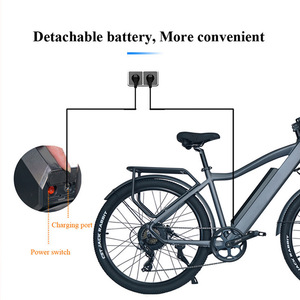 Vélo de montagne électrique 48V 27,5 pouces avec batterie amovible 400W, freins à disque hydrauliques, écran LCD, tout-terrain, pour adulte, modèle F26, alimenté par batterie - Product Image 5