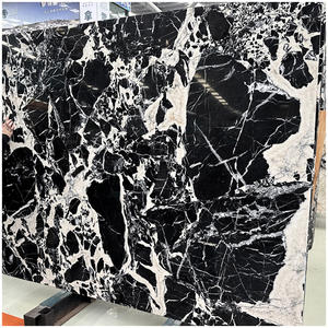 Dalles de <span class=keywords><strong>marbre</strong></span> noir Grand Antique Napoléon à veines blanches de luxe pour comptoirs flottants et revêtements muraux décoratifs - Product Image 2