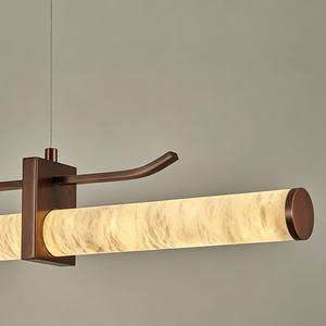 <span class=keywords><strong>Suspension</strong></span> linéaire moderne en marbre 120 cm, lampe de plafond LED dimmable pour salle à manger, îlot de <span class=keywords><strong>cuisine</strong></span>, finition bronze <span class=keywords><strong>rouge</strong></span> - Product Image 3