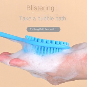 Cepillo de Baño de <span class=keywords><strong>Silicona</strong></span> Suave de Doble Cara con Mango Largo y Función de Masaje <span class=keywords><strong>para</strong></span> Uso en el Baño - Product Image 2