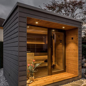 Großhandel Moderne Design Einzelne Holz Nassdampf-Sauna Komfortable Kommerzielle Vorgefertigte Outdoor Persönliche Elektro-Sauna - Product Image 5