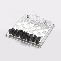 JERY personnalisé Lucite Chess Checkers Set personnalisé marque cristal jeux de société présentoir présentoir de qualité supérieure pour bureau à domicile
