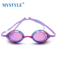 Lunettes de natation de compétition avec revêtement miroir, anti-buée, protection UV