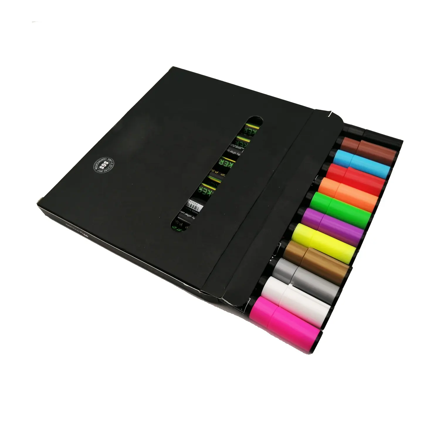 Kantoor School Groothandel Custom Non Tonix Glas Licht Board Krijt Lijn Marker Pennen 12 Kleuren Liquid Chalk Marker Pen
